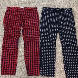 GAP Red and Blue Patterned Cropped Pants